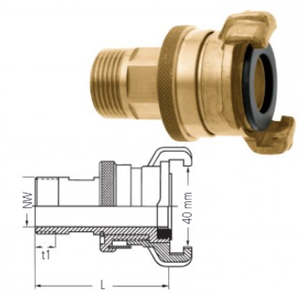 GEKA plus -Gewindestück "SH" mit Außengewinde G 1"